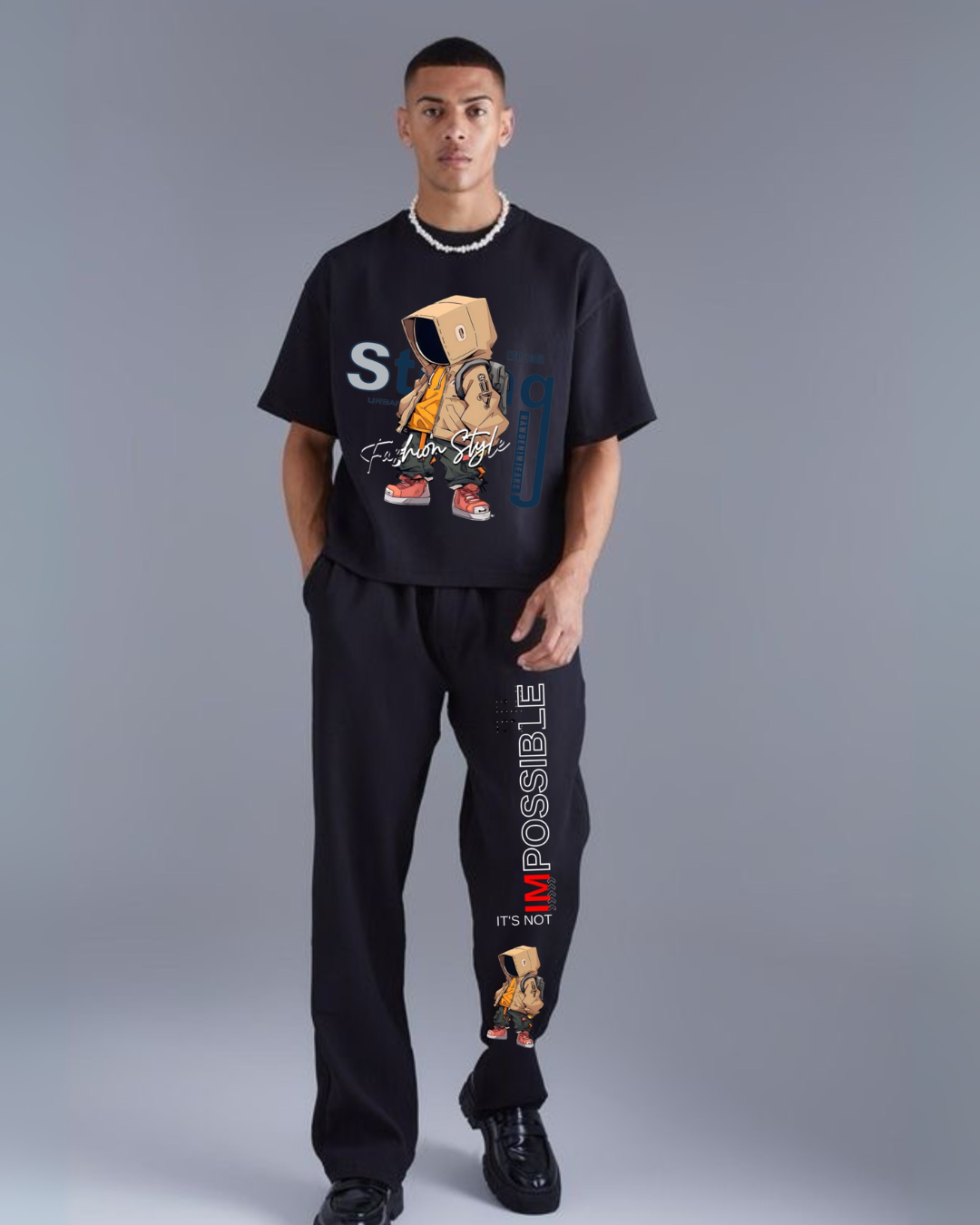 MEN'S IMPOSSIBLE FASHION CORDSET (BLACK AND BLACK)