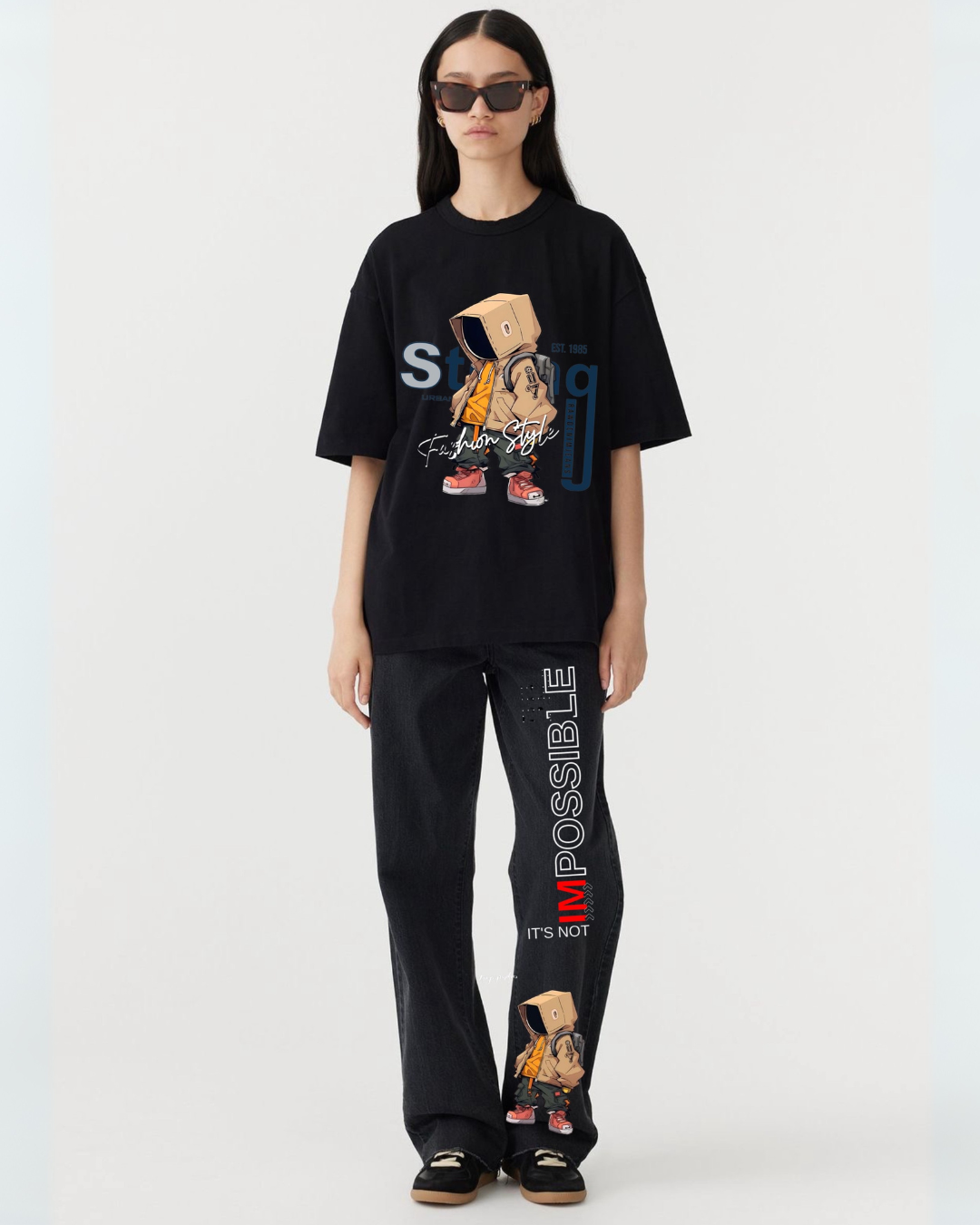 WOMEN'S IMPOSSIBLE FASHION CORDSET BLACK AND BLACK