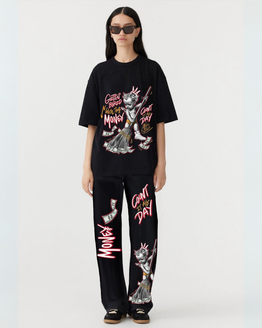 WOMEN'S MONEY COUNT CORDSET BLACK AND BLACK