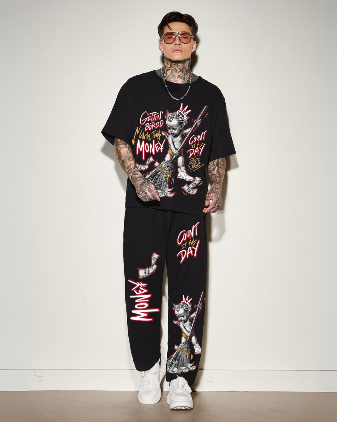 MEN'S MONEY COUNT CORDSET (BLACK AND BLACK)