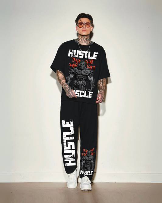 MEN'S  MUSCLE HUSTLE CORDSET (BLACK AND BLACK)