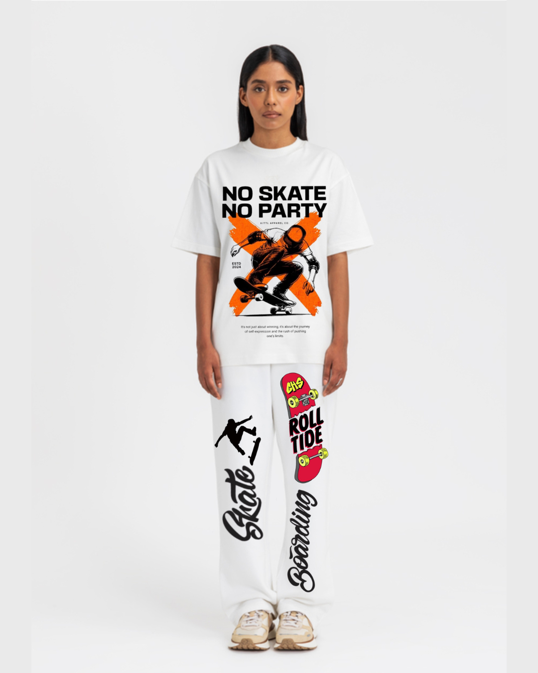 WOMEN'S NO PARTY CORDSET ( WHITE AND WHITE)