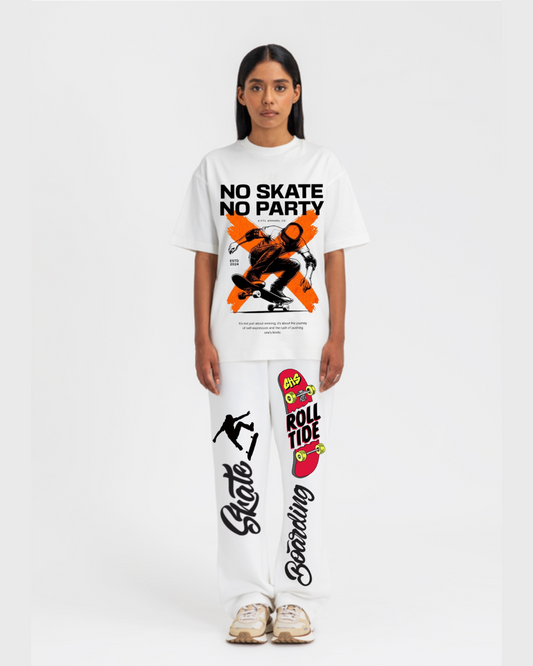 WOMEN'S NO PARTY CORDSET ( WHITE AND WHITE)