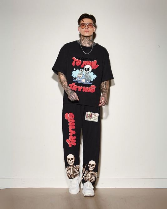 MEN'S TO FAIL TRYING CORDSET (BLACK AND BLACK)