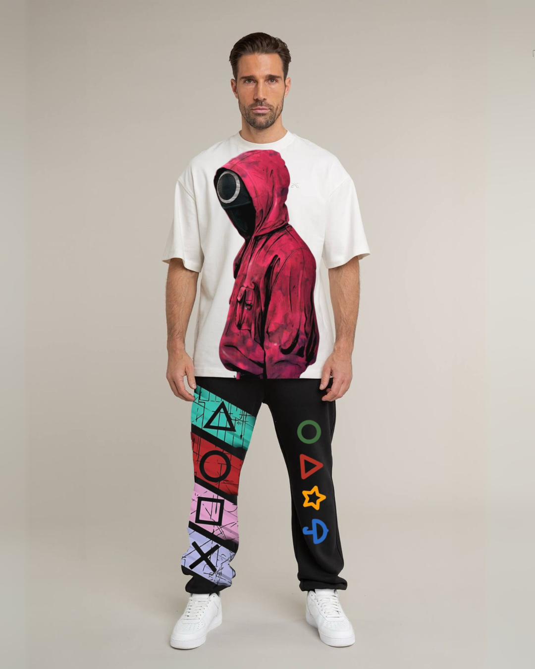 MEN'S XOXO DEVIL CORDSET  ( WHITE AND BLACK)