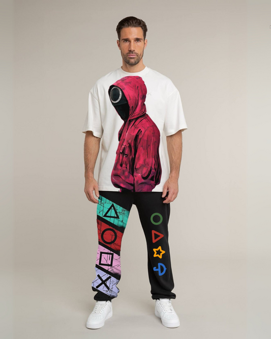 MEN'S XOXO DEVIL CORDSET  ( WHITE AND BLACK)