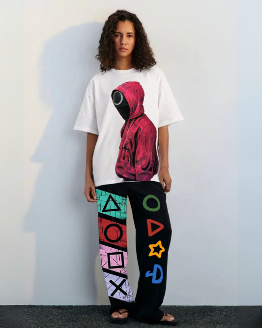 WOMEN'S XOXO DEVIL CORDSET (WHITE AND BLACK )